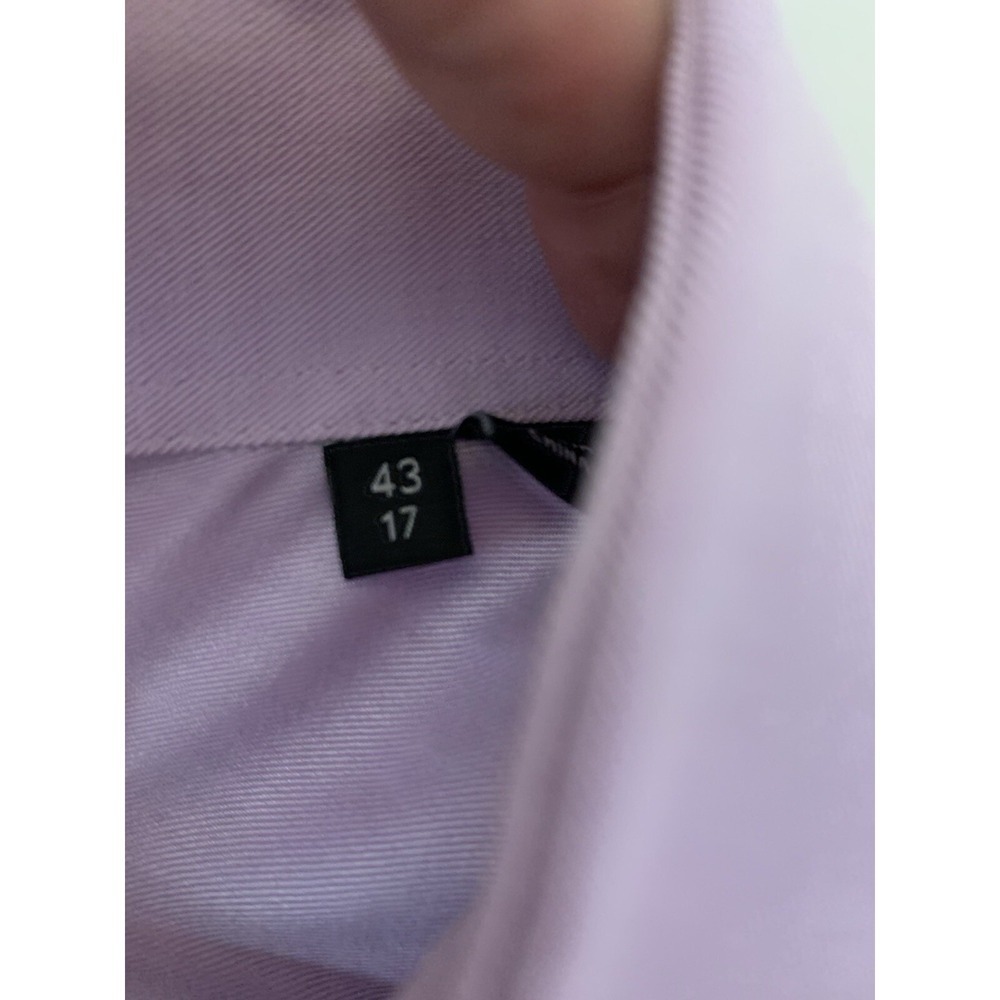 Boss Purple Mens Striped Button-Down Long Sleeve Shirt 43 / 17 - Picture 4 of 4